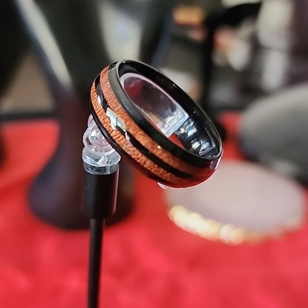 Men's WoodTone & Black Ring